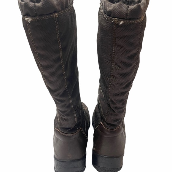 Olang Brown Nylon 100% Wool Lined Winter Boots With Built In Ice Grips Spikes - Picture 13 of 16